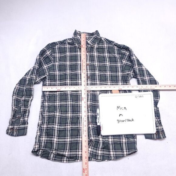 Roundtree & Yorke Tartan Flannel Casual Button Up Shirt Mens Size Medium M Green - Picture 6 of 10